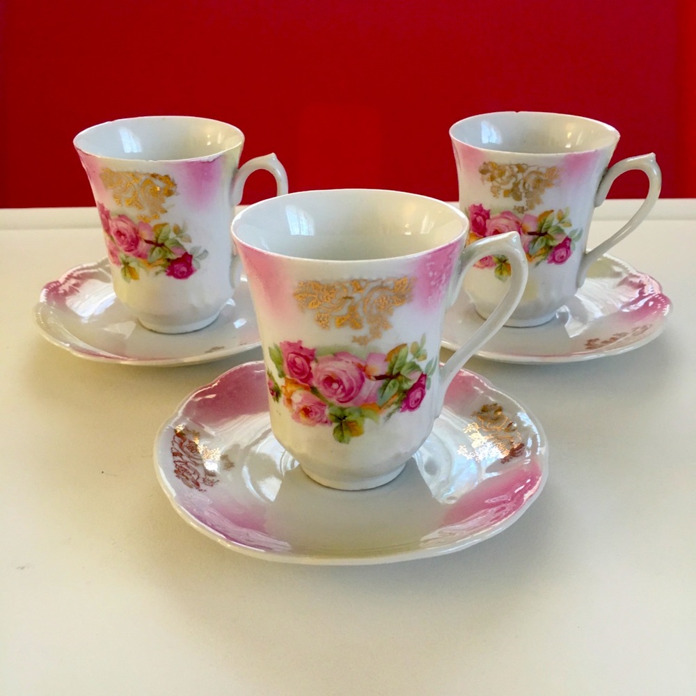 Antique German Demitasse 3 Piece Set
